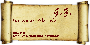 Galvanek Zénó névjegykártya
